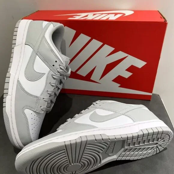 Gray & White Nike Dunk - Subtle Sophistication